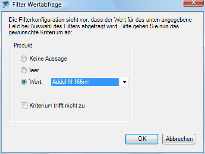 Dialog "Filter Wertabfrage"